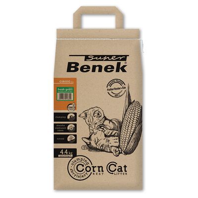 Super Benek Corn Cat Fresh Grass klonterende kattenbakvulling