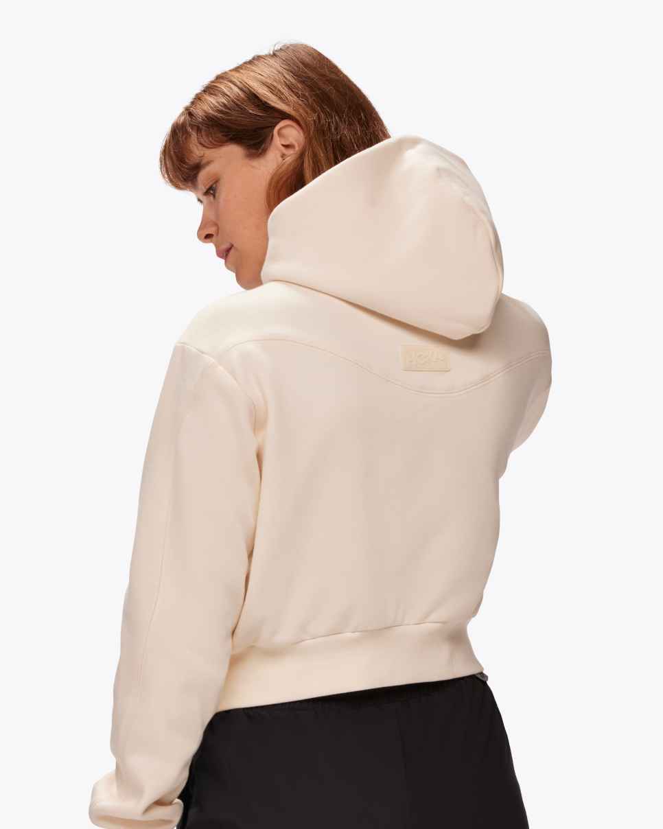 HOKA Felpa con cappuccio e zip intera HOKA Essential Eggnog
