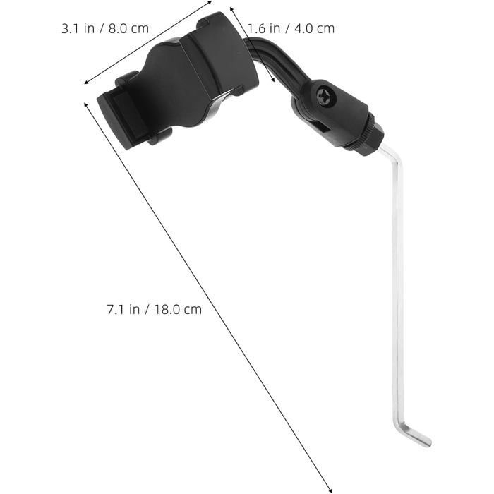 Suporte para partitura de saxofone - FEBEST - Adaptador para celular - Suporte de partitura integrado - 18x8x4 cm - 88 g - Preto
