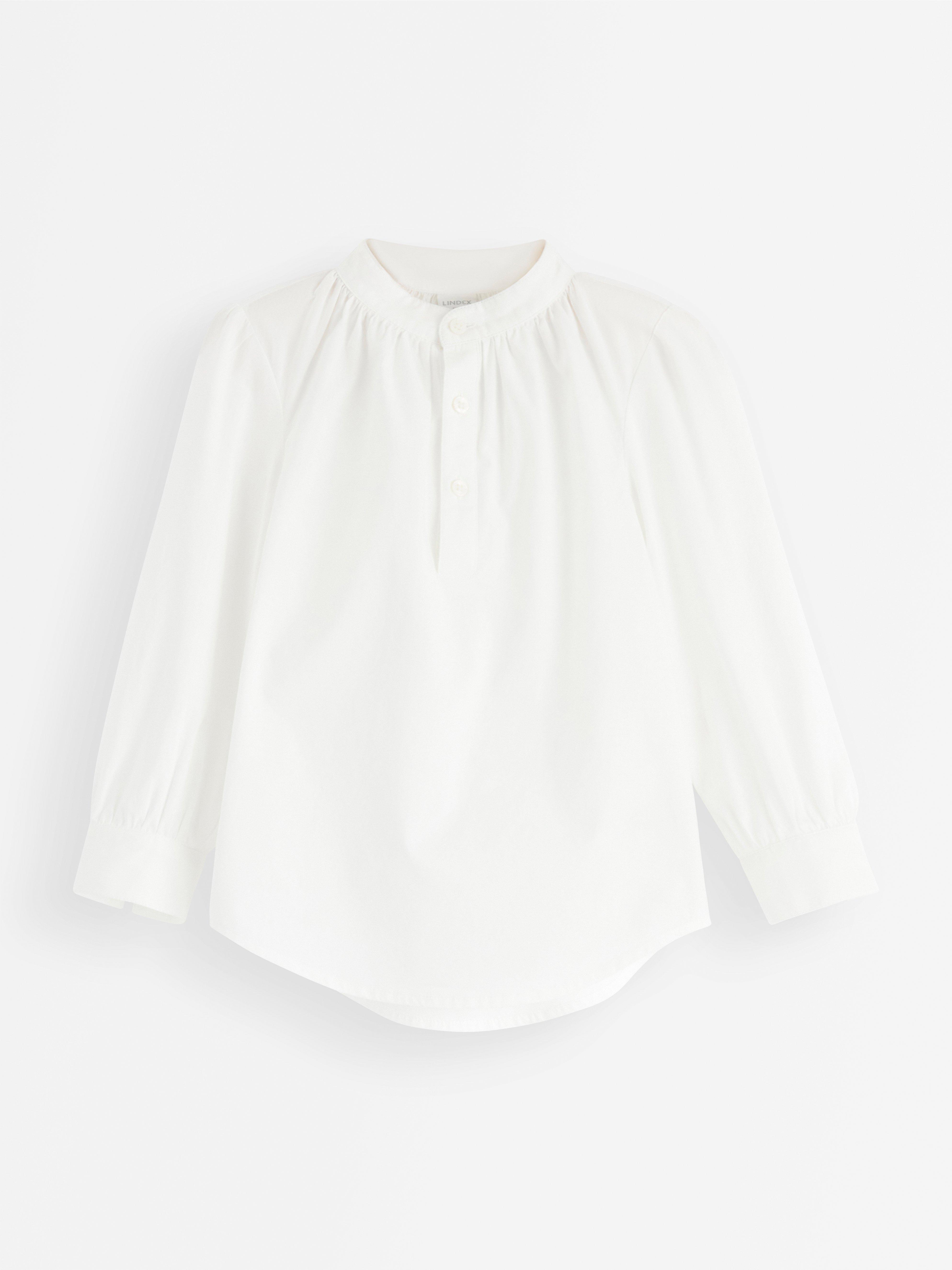 Festlig bomullsblus White