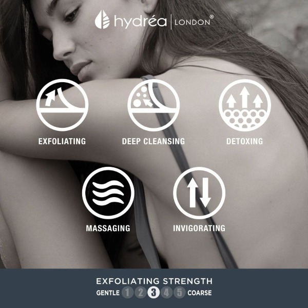 Perie de corp Hydrea London cu peri naturali, mâner detașabil