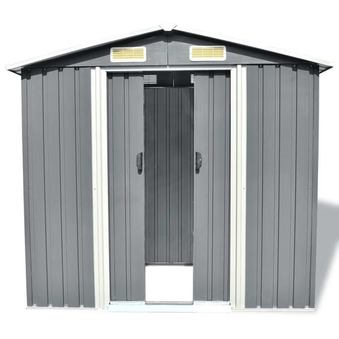 vidaXL Abri de stockage pour jardin Métal Gris 204 x 132 x 186 cm 42983
