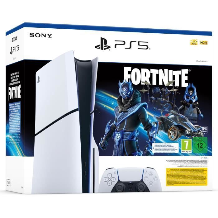 Pack PS5 Standard (avec lecteur CD) : Console PlayStation 5 (Modèle Slim) + Fortnite® Cobalt Star