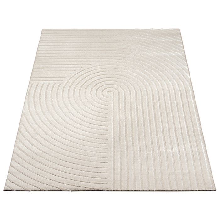 Stueteppe - The Carpet - Knight - Myk fløyel - 3D-effekt - Skinnende detaljer - Beige - 140x200 cm