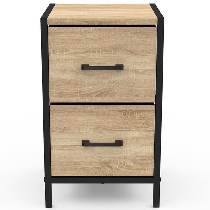 IDMARKET Lot de 2 tables de chevet UTAH 2 tiroirs