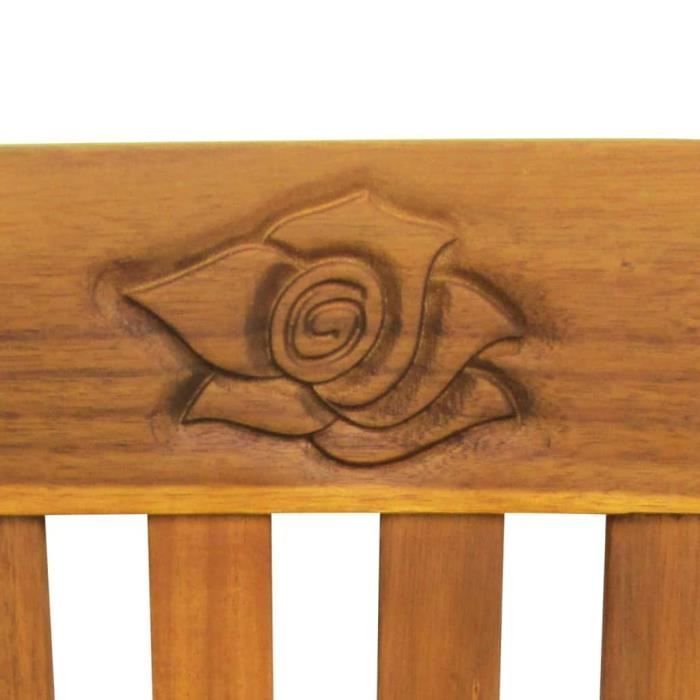 Banco de jardín de acacia tallada - Natural - 157 x 45 x 82,5 cm