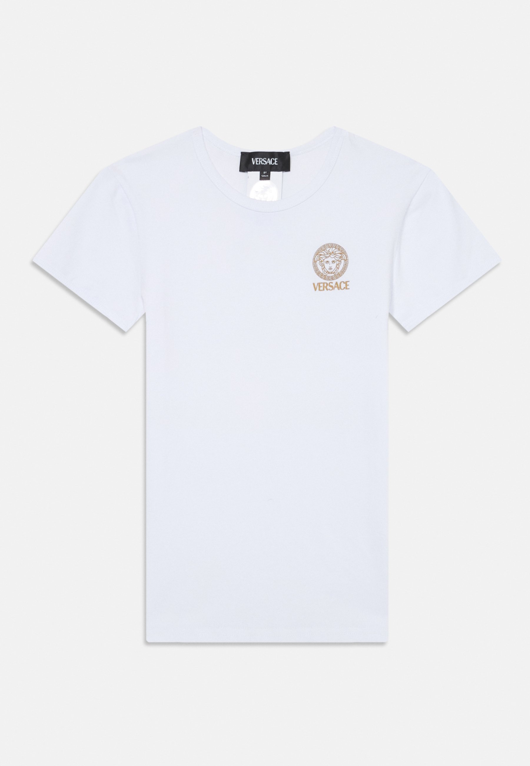 Versace TOPEKA STRETCH NIEUW LOGO UNISEX - Basic T-shirt - bianco ottico