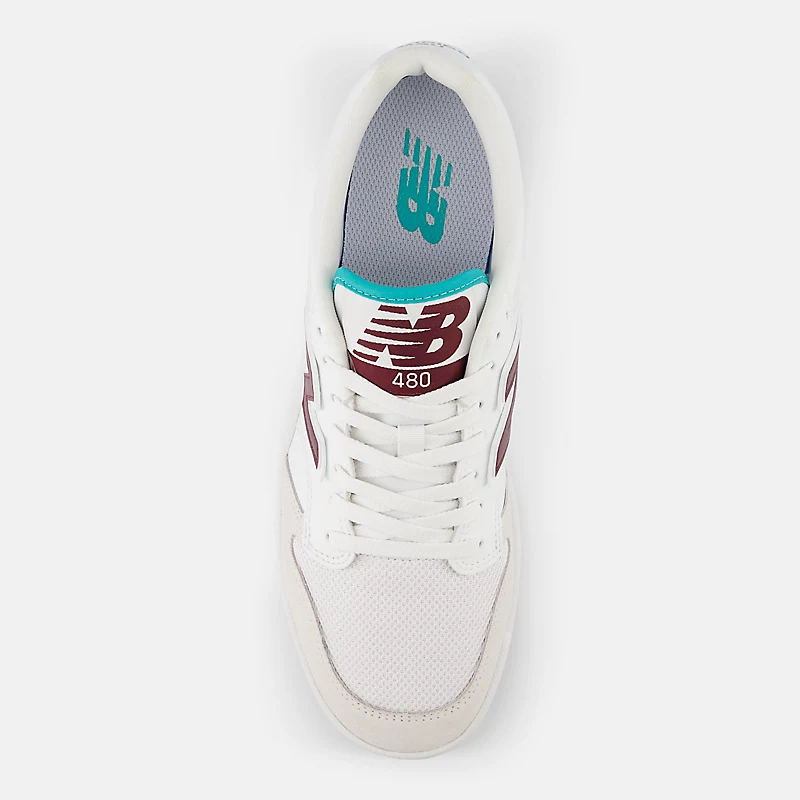 Pánské 480 - bílé s vínovou barvou NB a vzduchově tyrkysovou