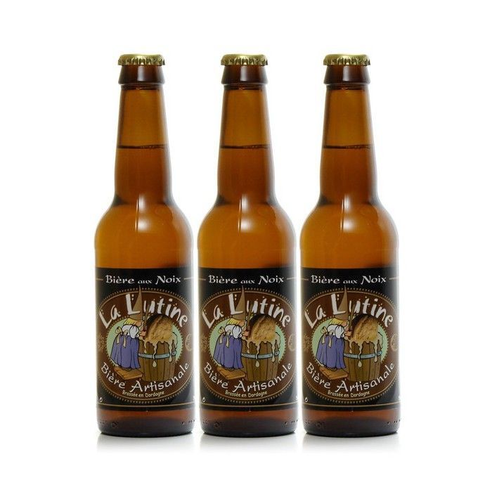 Lot de 3 Bières Artisanales du Périgord à la Noix Brasserie la Lutine BIO 33cl