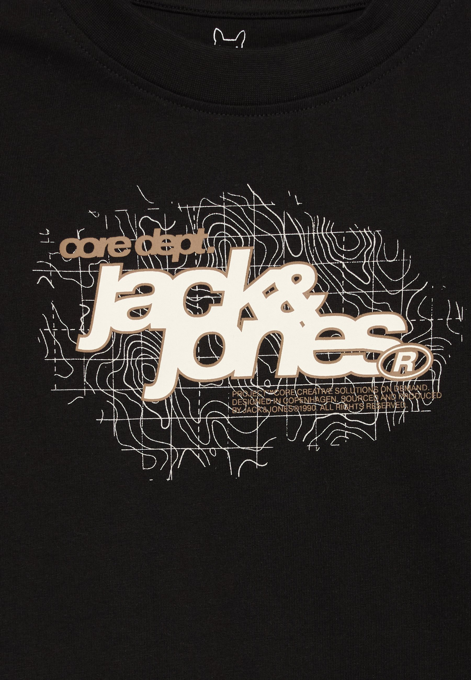 T-shirt à col rond Jack & Jones Junior JCOGRID - Manches longues - Noir