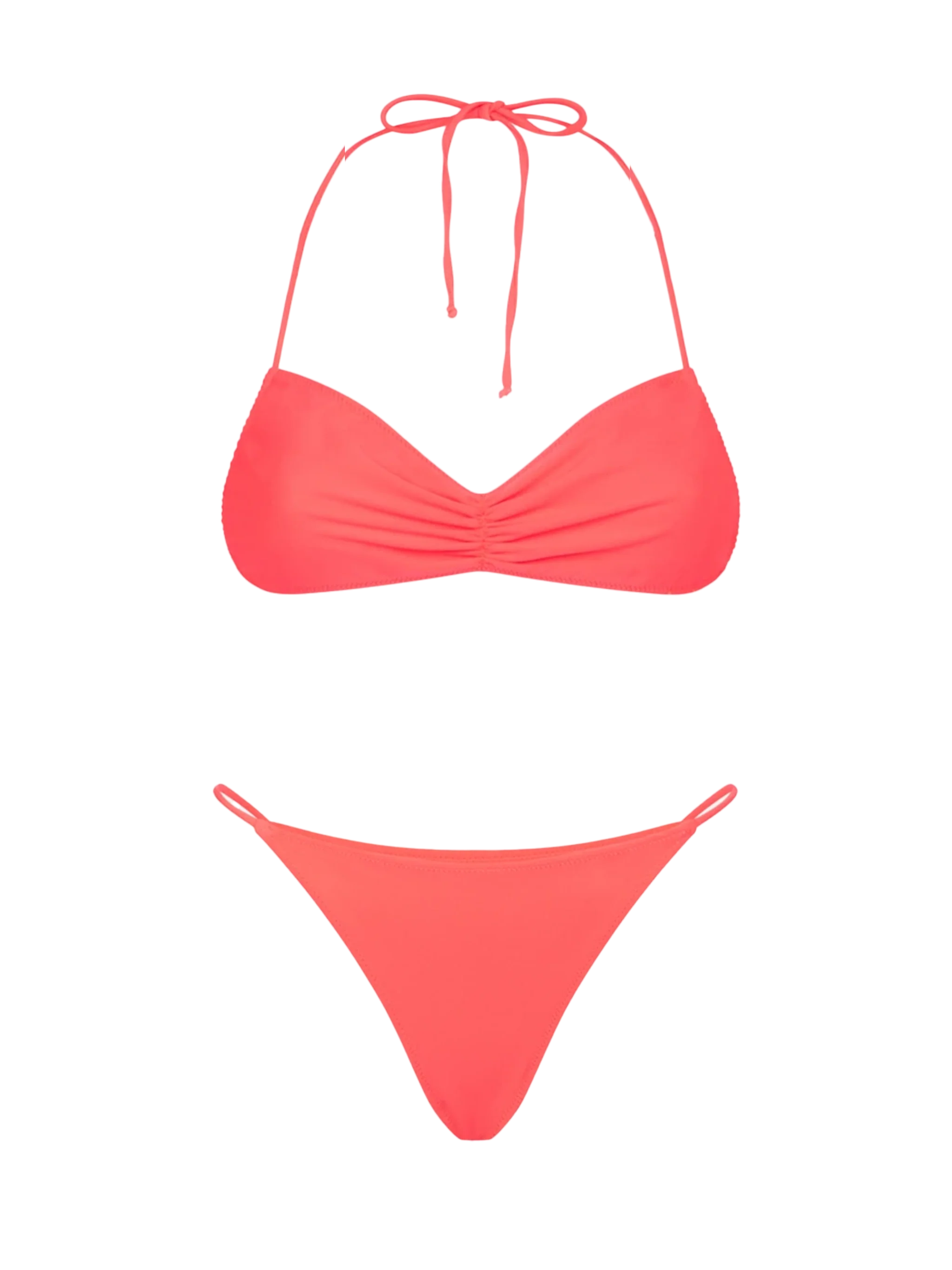 Damesbandeau bikini in fluorescerend rood