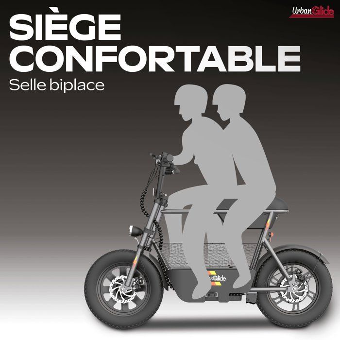 Bicicletta elettrica senza pedali - URBANGLIDE - Thunder 160 - Autonomia di 30 km - Velocità di 25 km/h - Freni a disco