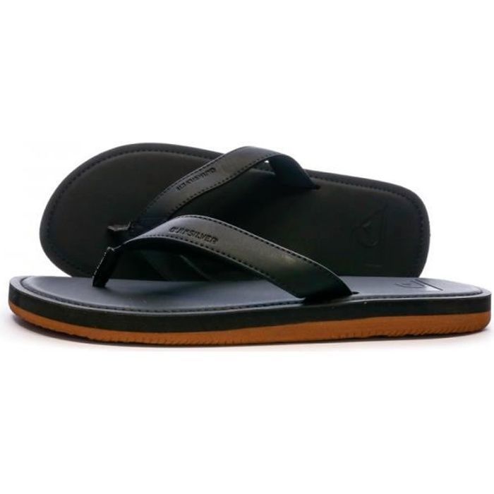 Men's Flip-Flops - Quiksilver - Molokai Nubuck - Black - Non-Slip - Suede-Nubuck