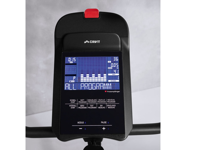 CRIVIT Ergometer, Connected Training, 16 Programma's