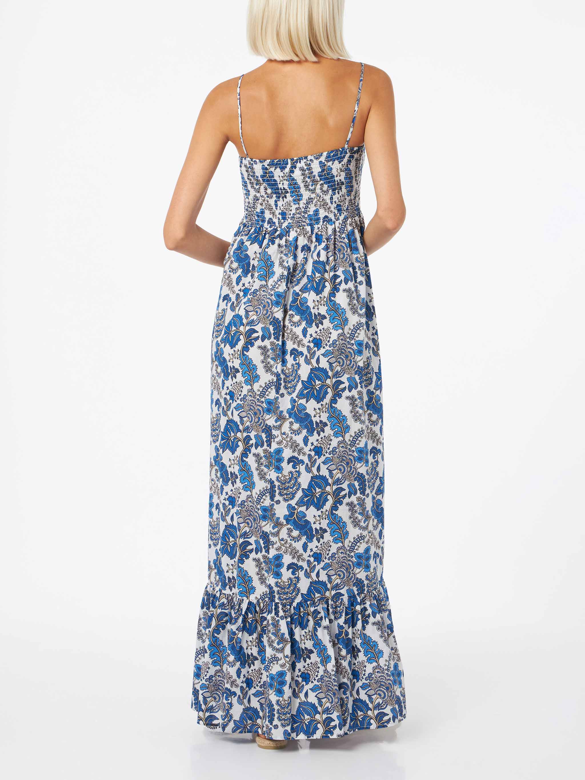Vestido Jemma feminino em algodão com bordado franzido.