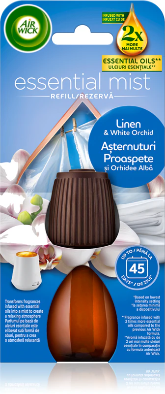 Refil para Difusor de Óleos Essenciais Air Wick, Aromas de Linho e Orquídea Branca