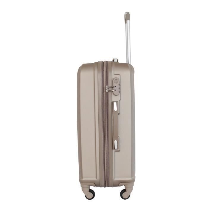 Maleta mediana Alistair - Colección Hierro - 4 ruedas - ABS ultrarresistente - Champagne