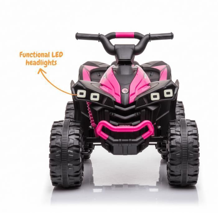 Quad eléctrico VROOOMY 12V XC-Sport - Rosa - Para edades de 2 a 5 años - Control remoto parental - Neumáticos de EVA - Arranque suave