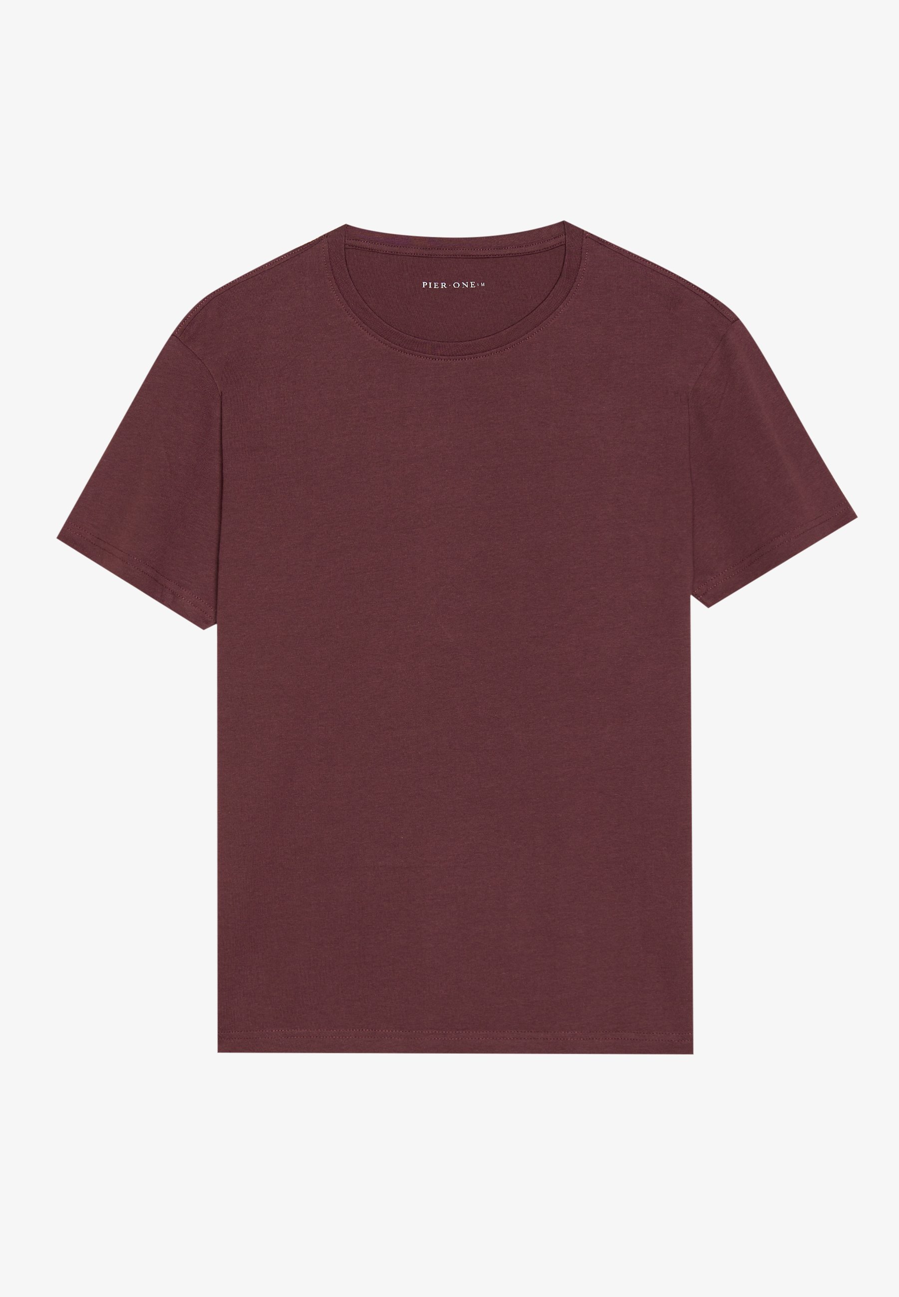 Pier One 5 PACK - T-paita - bordeaux/vaaleanharmaa/ruskea