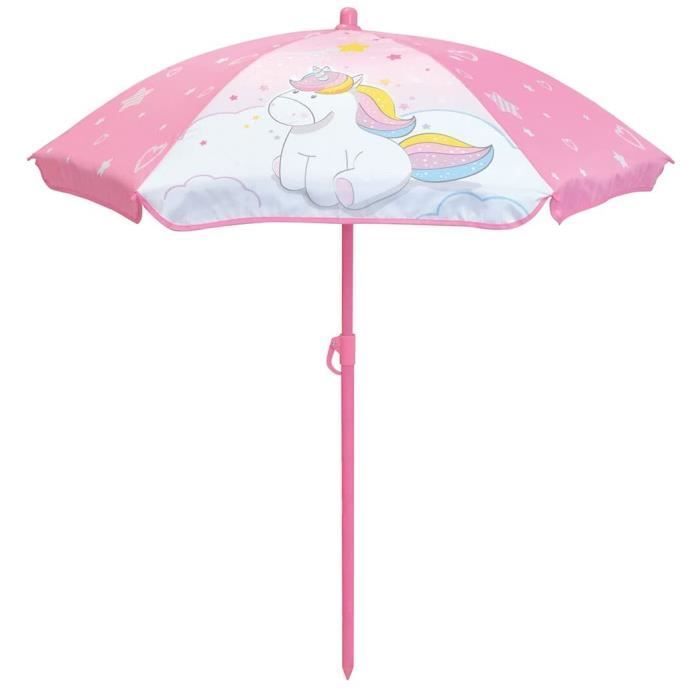 Mesa de picnic de pino con forma de unicornio y sombrilla - FUN HOUSE - 53 x 95 x 75 cm (alto x ancho x profundidad) - Para niños