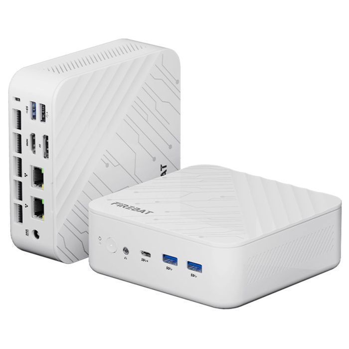 FIREBAT AM02 Mini PC - AMD Ryzen 7 8745HS 8 ydintä (4,9 GHz maks.) - kolmoisnäyttö (Type-C + DP + HDMI) - Bluetooth 5.2 (ilman RAM-muistia tai SSD-levyä)