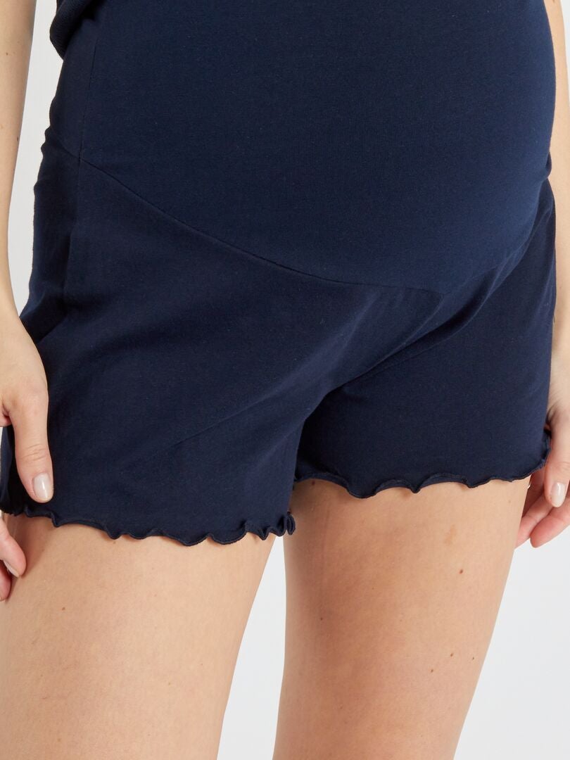 Pijama curto de maternidade - azul