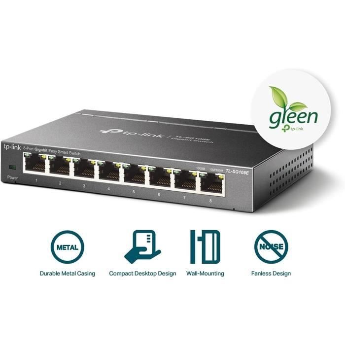 Switch di rete desktop TP-Link a 8 porte 10/100/1000 Mbps