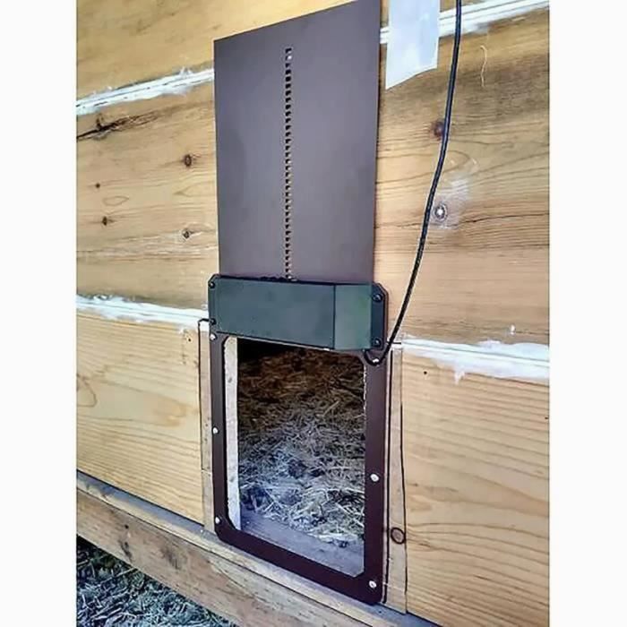 Puerta automática para gallinero con sensor de luz, resistente al agua IP44, abridor automático de puerta para gallinero con temporizador.