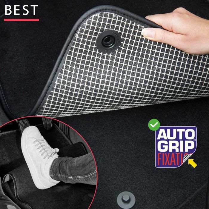 Tappetini per auto - Realizzati su misura per PEUGEOT 308 / 308 SW (09/2007-08/2013) Antiscivolo - 3 pezzi: Protezione posteriore