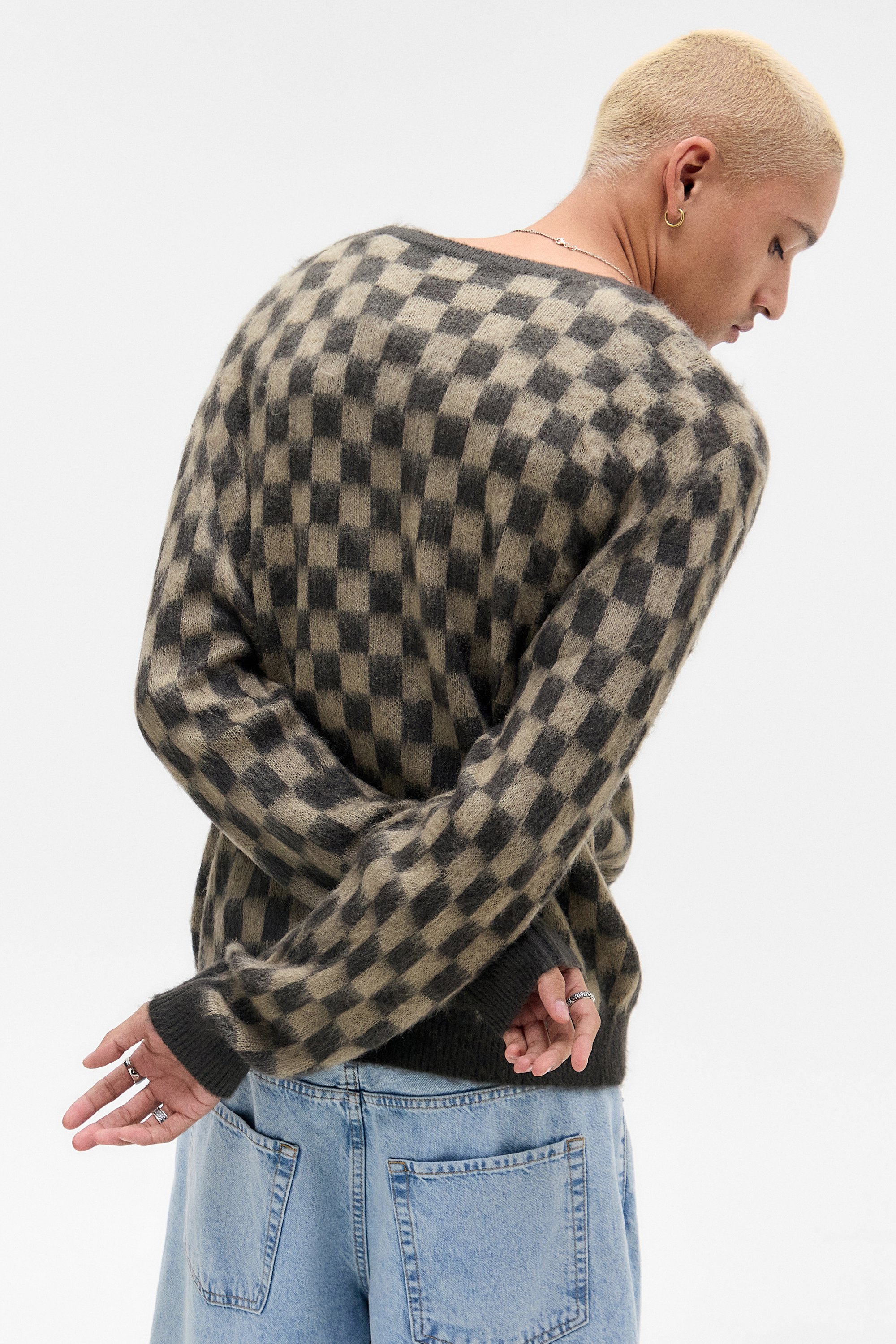 BDG Urban Outfitters BDG WINDOW PANE – Strickjacke – Braun
