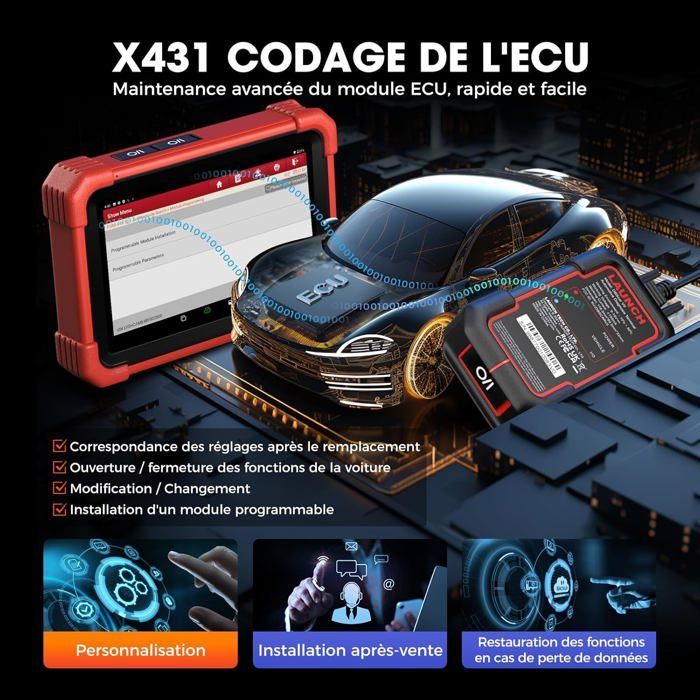Herramienta de diagnóstico automotriz multimarca - LAUNCH - CRP919XBT - Bluetooth - Control bidireccional - Codificación de ECU