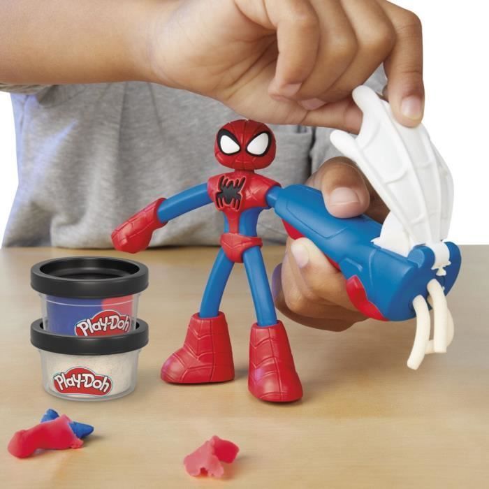 Play-Doh Spider-Man, coffret Mon créateur de toiles avec figurine flexible et pâte à modeler, dès 4 ans, Marvel