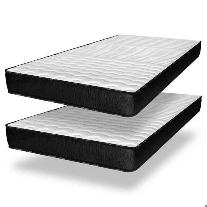 Pack de 2 matelas Titanium 70x190 cm - Soutien Blue Latex - Mousse à mémoire de forme HR - 7 Zones de Confort - épaisseur 21 cm