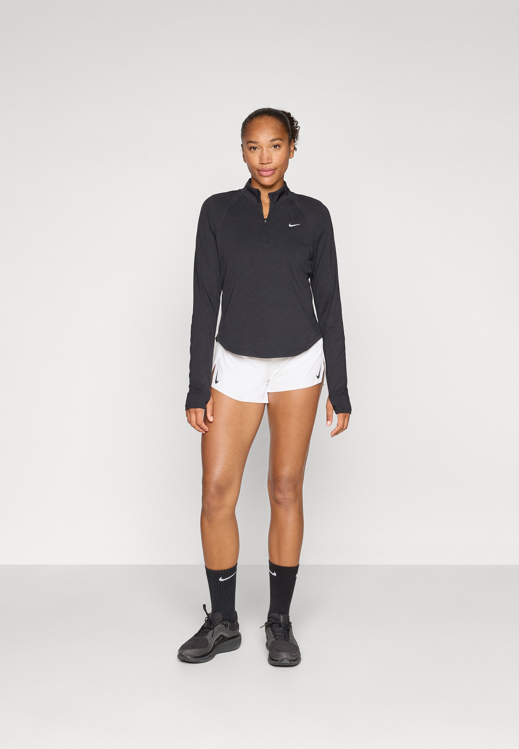 Nike Performance TEMPO TOP - Top s dlouhým rukávem - černá/bílá