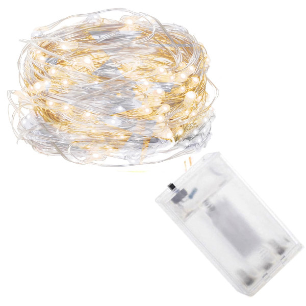 Lampki choinkowe 100 LED druciki mikro na baterie