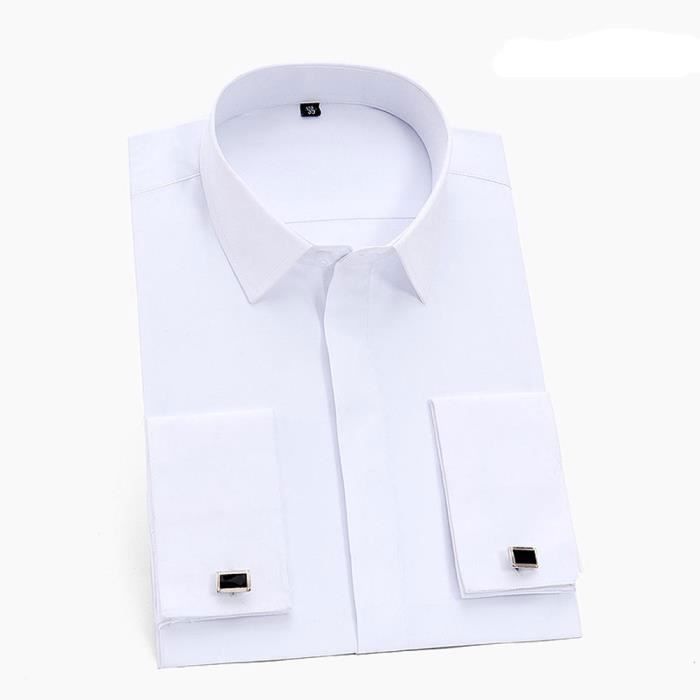 Camicia da uomo slim fit - INSFITY - Non necessita di stiratura - Maniche lunghe - Bianca