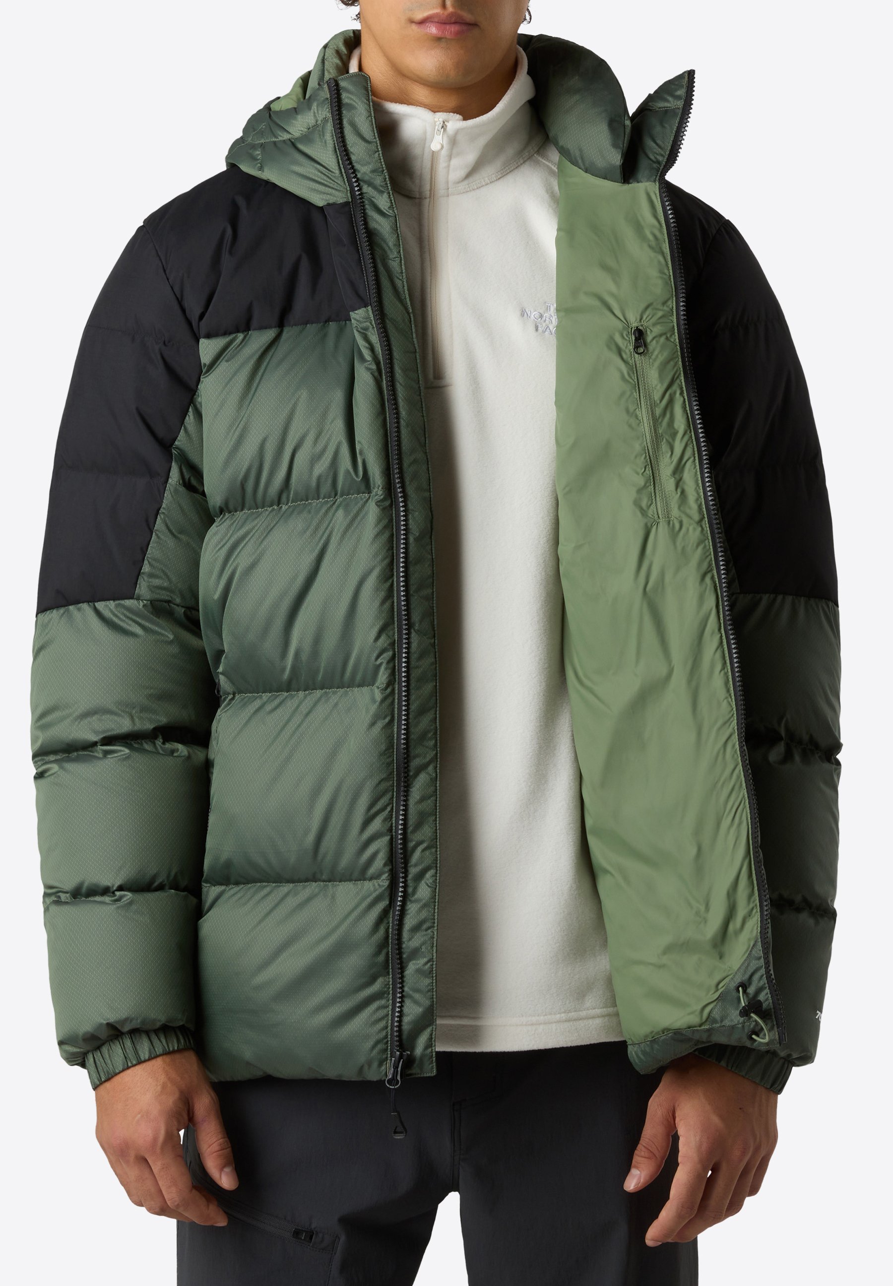The North Face DIABLO HOODIE - Donsjack - bark mist/black heather