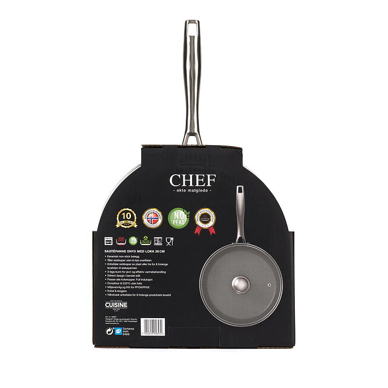 Cuisine Chef stekpanna ø 26 cm med lock Onyx keramik Cuisine