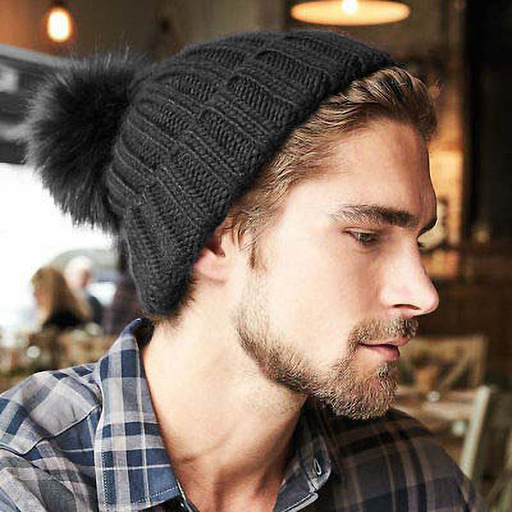 Gorro De Punto Avec Pompón De Pelo Syntético Modelo Verbier Beechfield