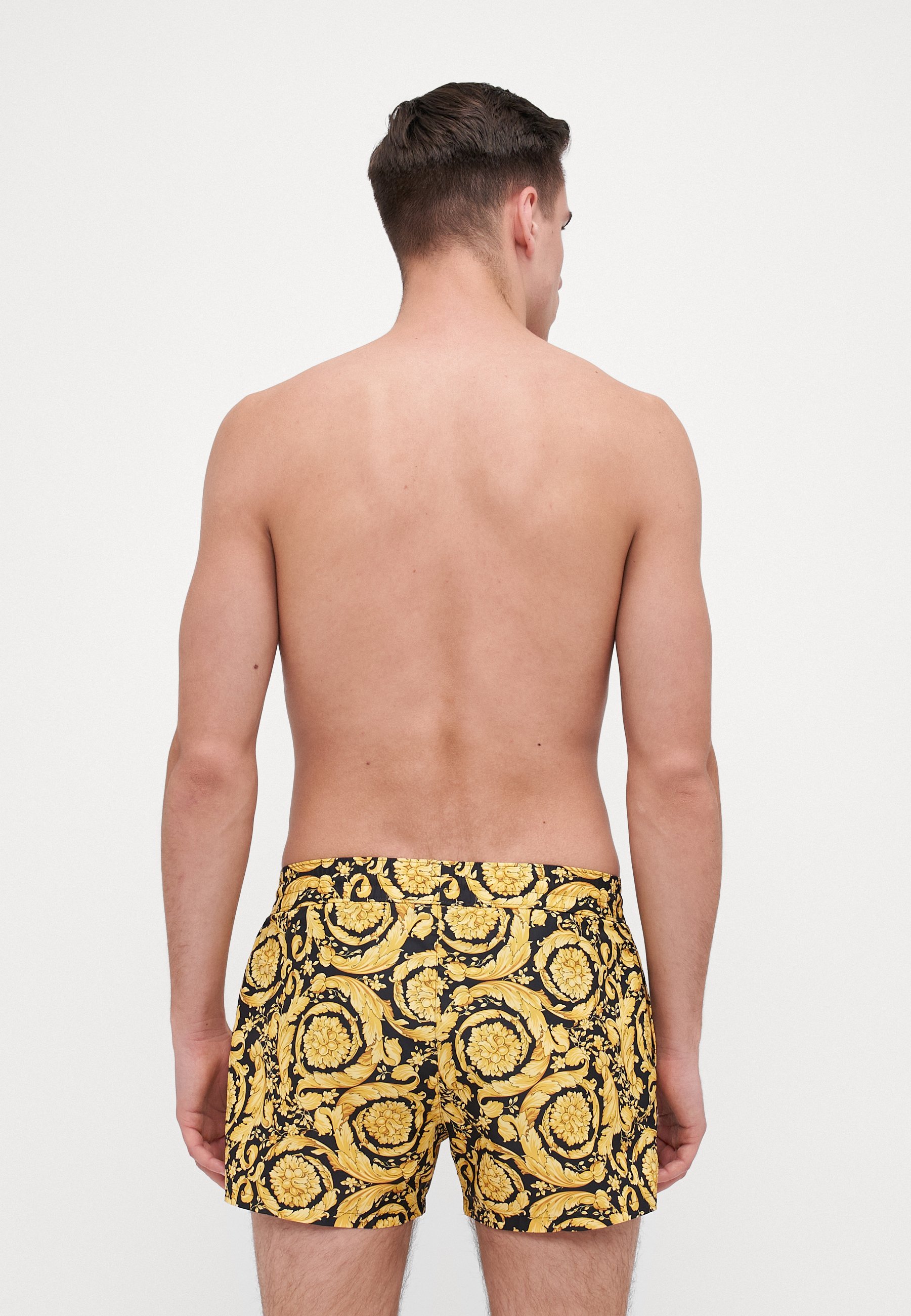 Short de bain Versace SWIM BOXER BAROCCO à imprimé intégral - or