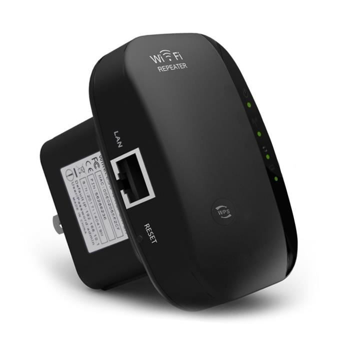 WiFi Répéteur Amplificateur, 300 Mbps Répéteur 2.4G WiFi Extender Avoir AP/Répéteur et WPS Fonction, avec RJ45 Câble Réseau