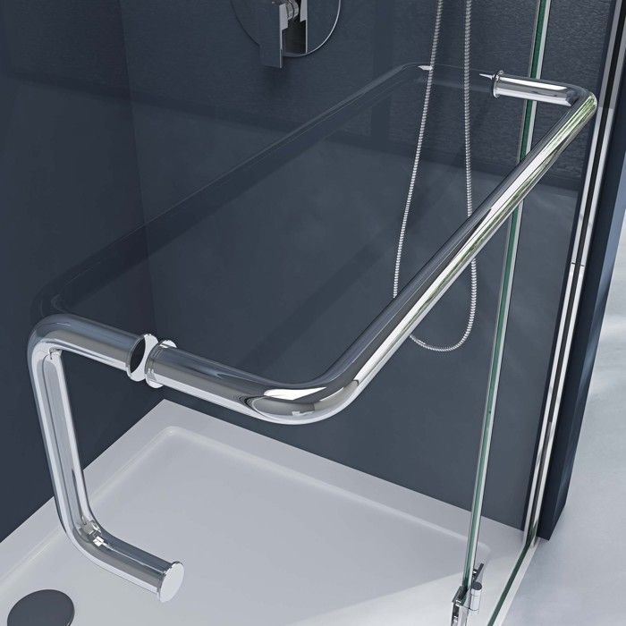 Mampara de ducha rectangular transparente de esquina de 100x100cm doporro Ravenna4K de 6 mm con cristal de seguridad Nano.