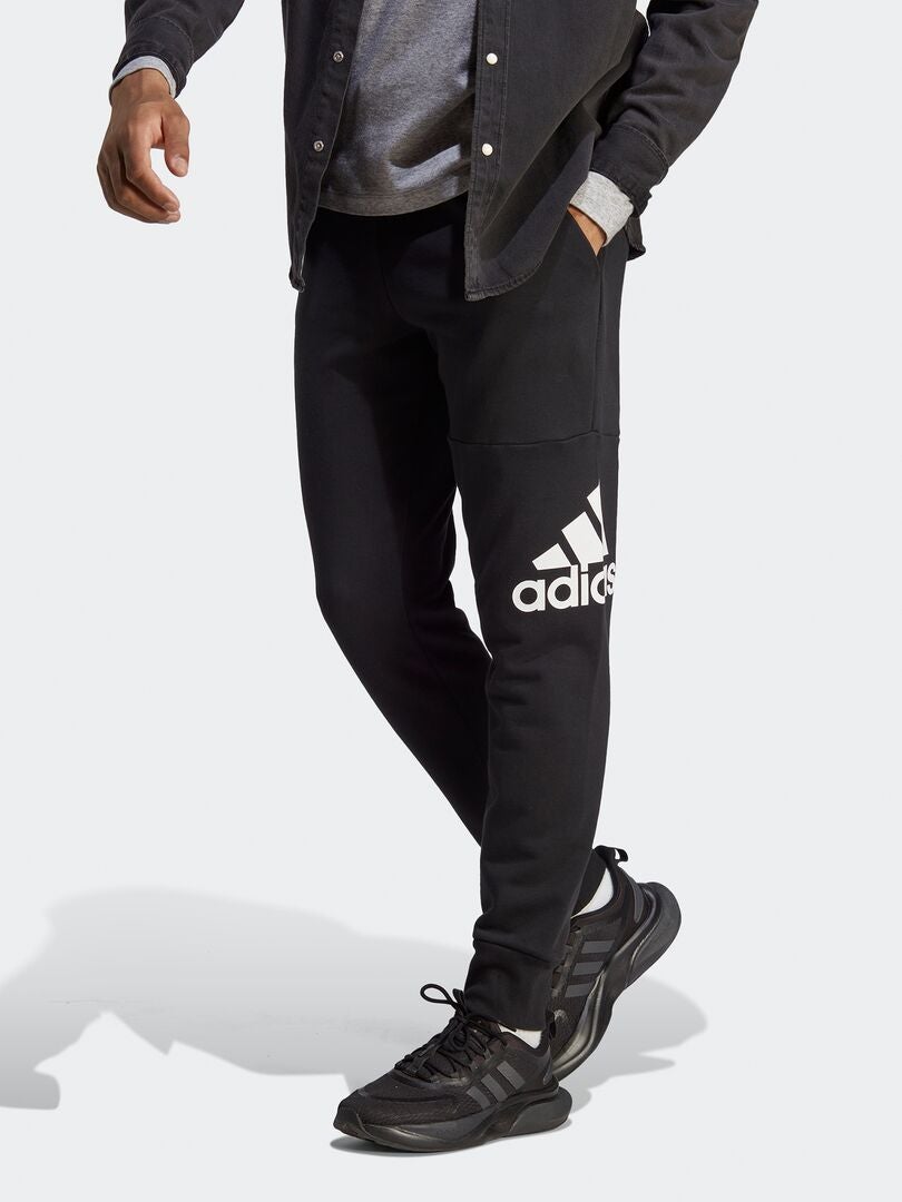 Pantalones deportivos tipo 'adidas' de felpa francesa - NEGRO