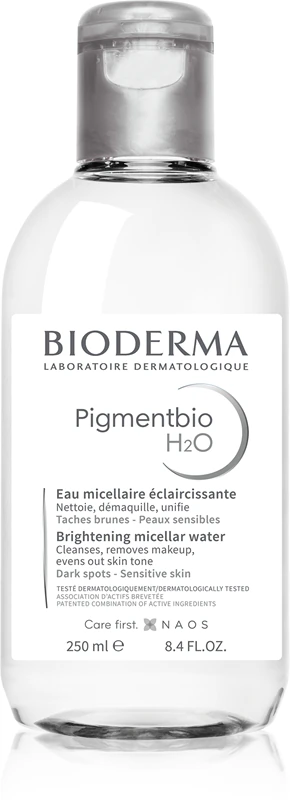 Água micelar de limpeza suave Bioderma Pigmentbio H2O contra manchas.