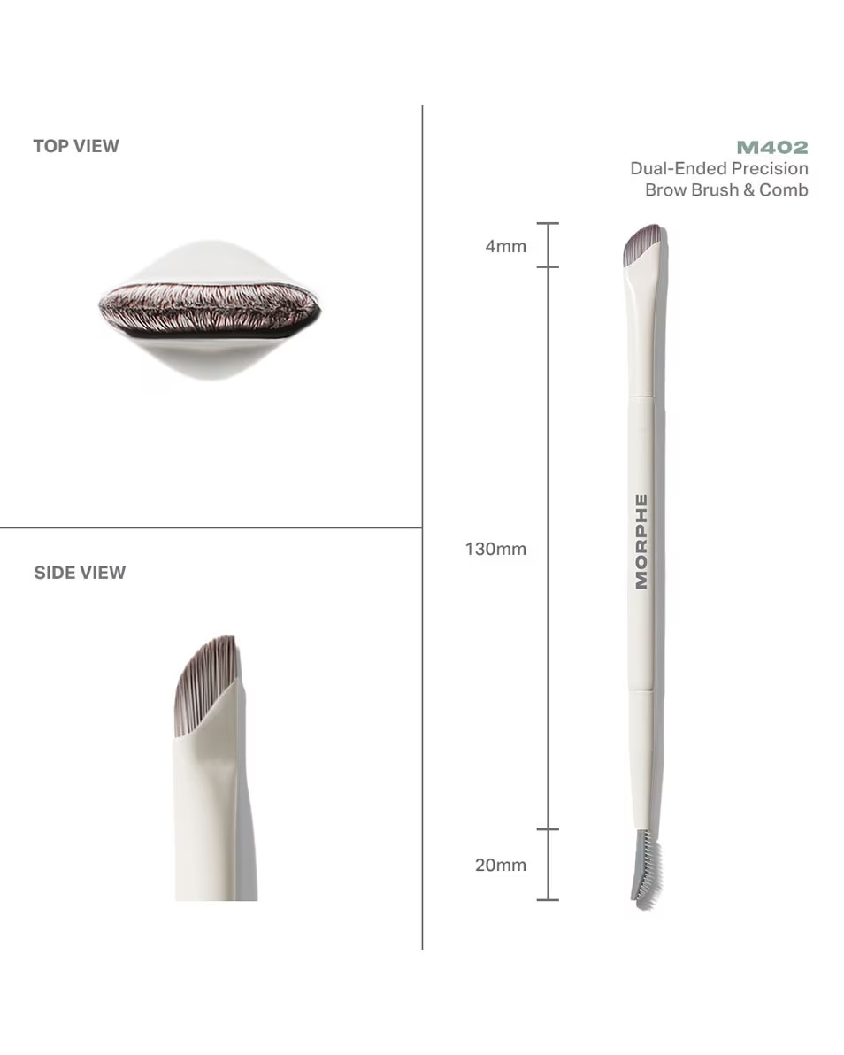 MORPHE BRUSHES REIMAGINED M402 PRECISION BROWE BRUSH & COMB S DVOJITÝMI KONCAMI
