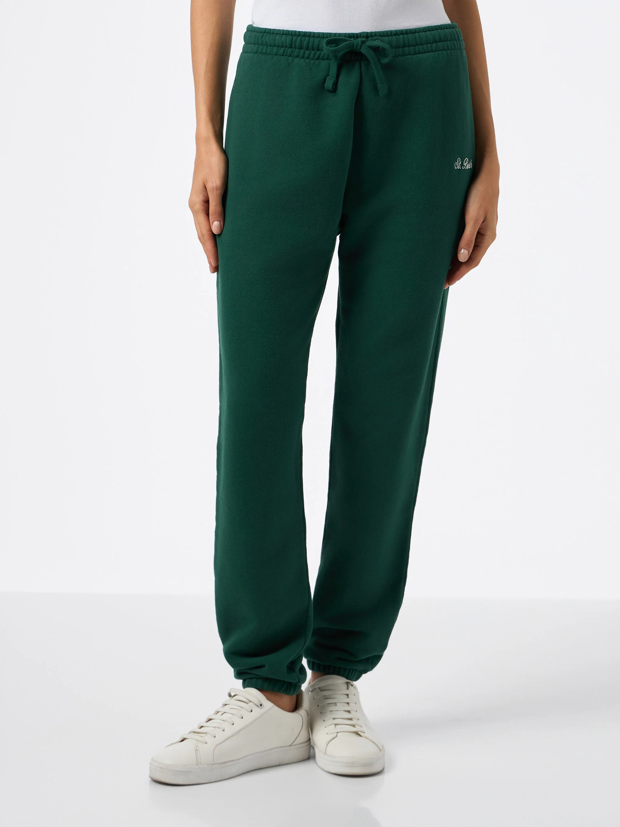 Odalys dames joggingbroek van Engels katoenfleece in groen