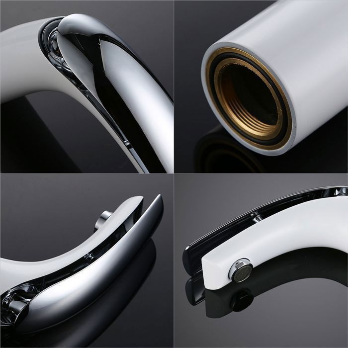 HOMELODY White Chrome Basin Mixer Tap - Elegant Design Bathroom Faucet