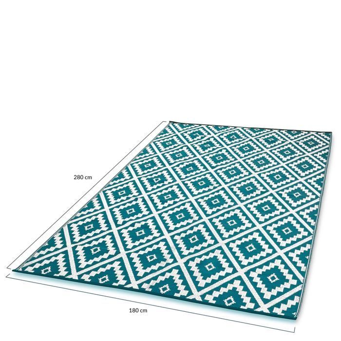 IDMARKET Tapis extérieur BAHAMAS bleu canard 180 x 280 CM
