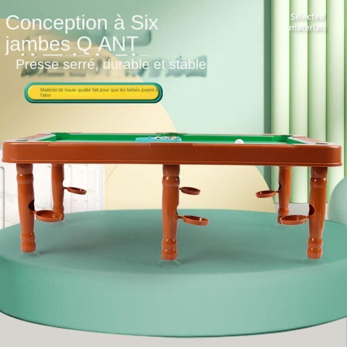 Mesa de juegos 6 en 1 - Madera - Mini billar - Desarrolla la motricidad fina - Para niños y adultos - Interior multicolor