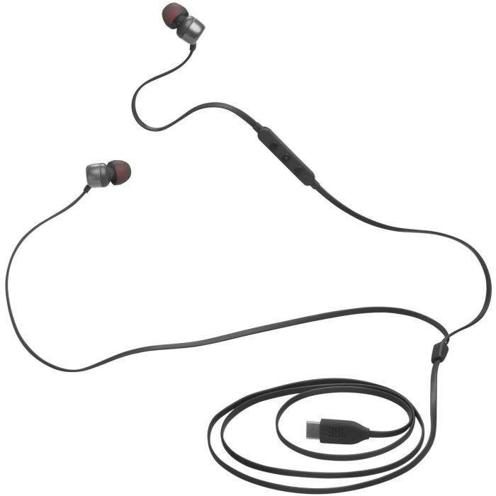 Auriculares con cable JBL Tune 310C - USB-C - Compatibles con audio de alta resolución - Negro